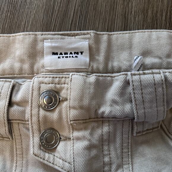 Isabel Marant Étoile Beige High-Rise Utility Cargo Pants RawHem Women FR 38 US 6 - Picture 10 of 16